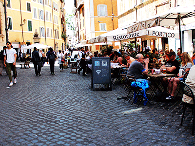 jewish ghetto and trastevere district     
