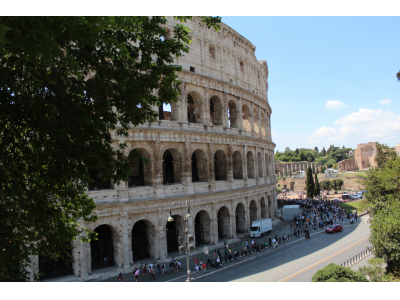 colosseum, palatin hill and roman forum    