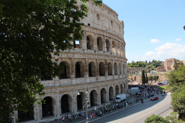 colosseum, palatin hill and roman forum    
